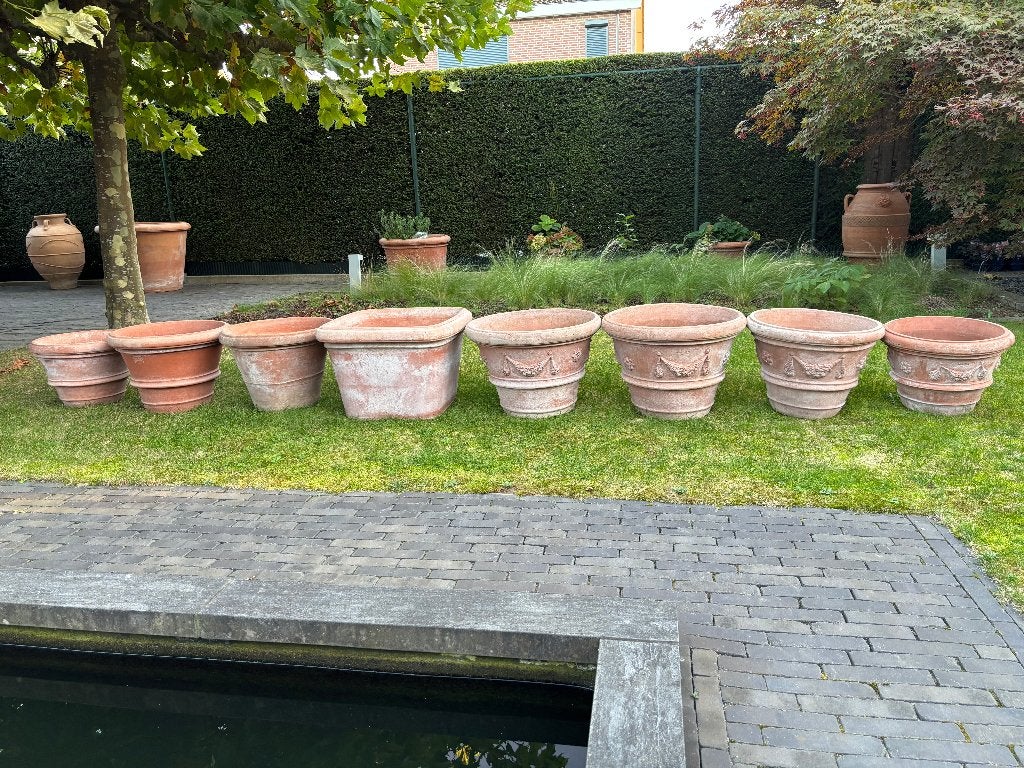 Magnifieke Exclusieve Toscaanse Impruneta UGO POGGI Bloempot, Ophalen, Gebruikt, 40 cm of meer, Rond