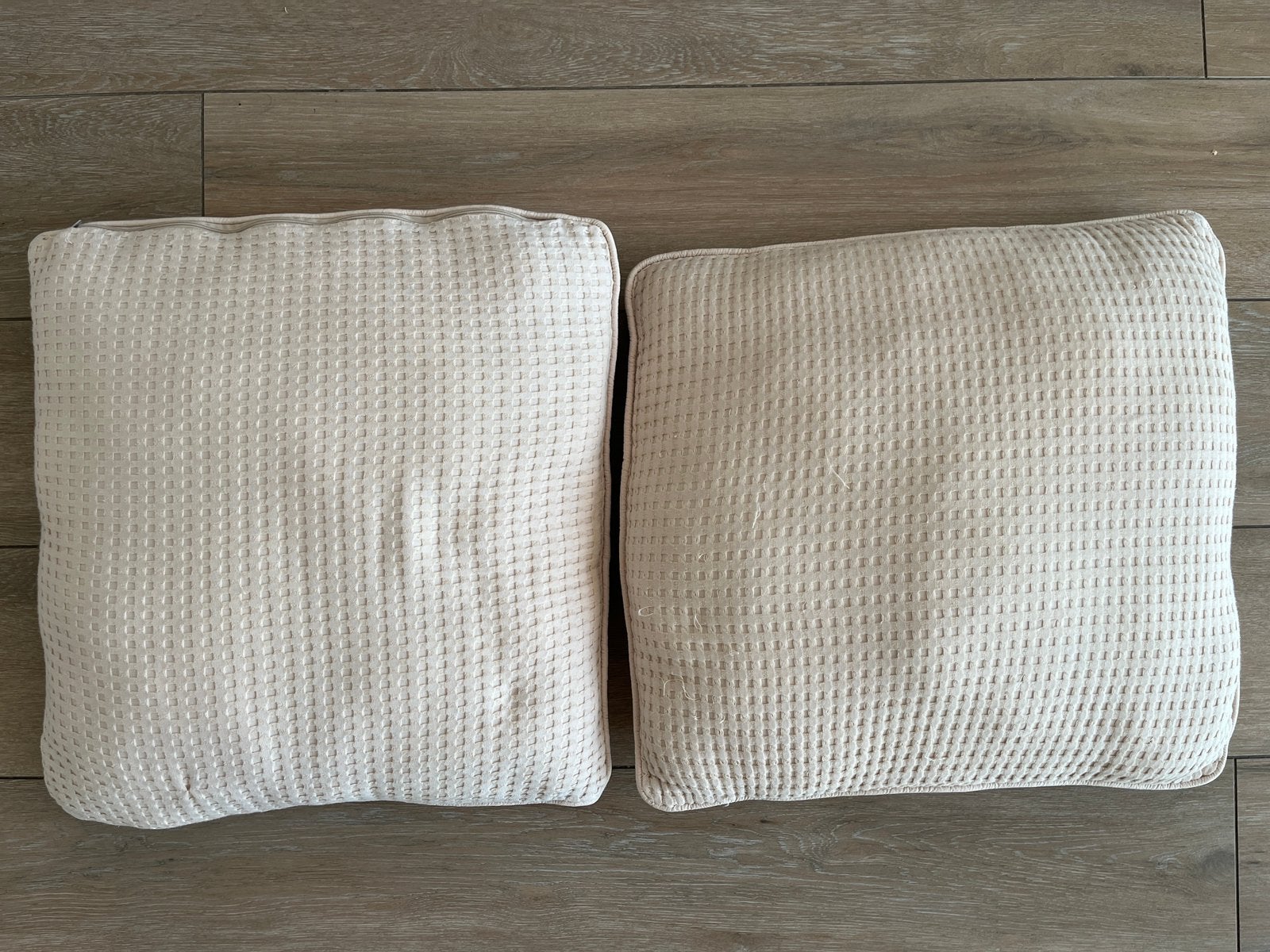 Creme kleurige kussens, Huis en Inrichting, Ophalen of Verzenden, Zo goed als nieuw