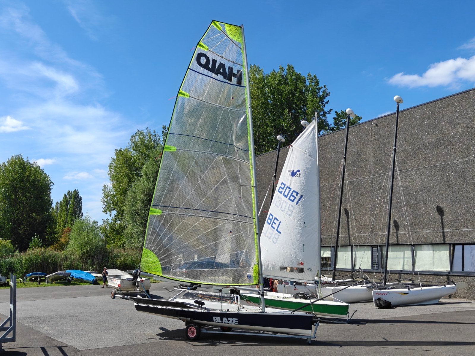 Blaze eenmansboot, inclusief dubbele kar, Watersport en Boten, Ophalen, Gebruikt, Topper, Polyester