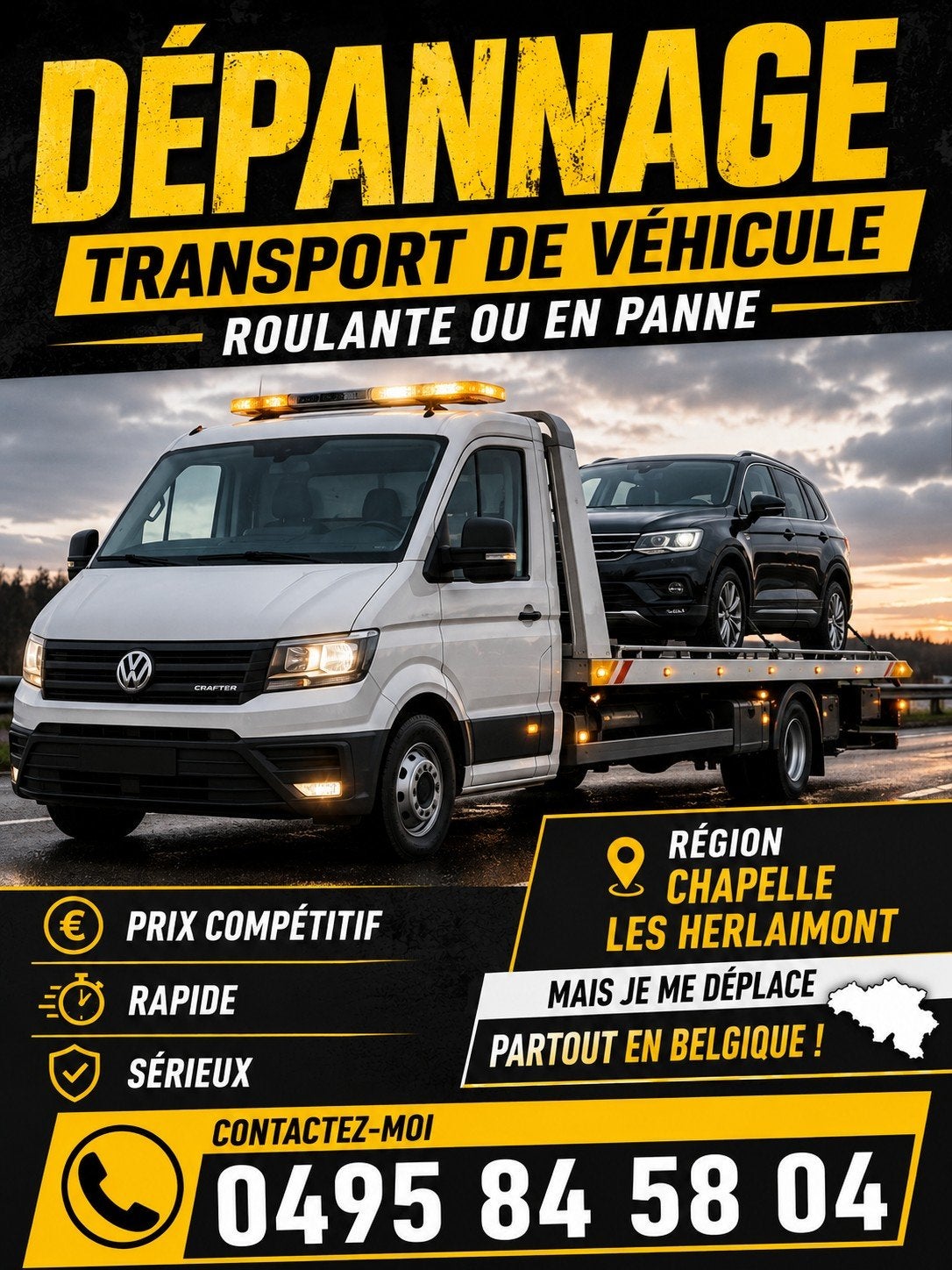 Dépannage transport 0495 84 58 04, Enlèvement