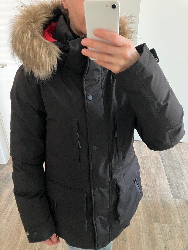 Superdry | donsjas / winterjas | maat 36 / XS (nieuwstaat), Kleding | Dames, Superdry, Zwart, Ophalen of Verzenden, Zo goed als nieuw
