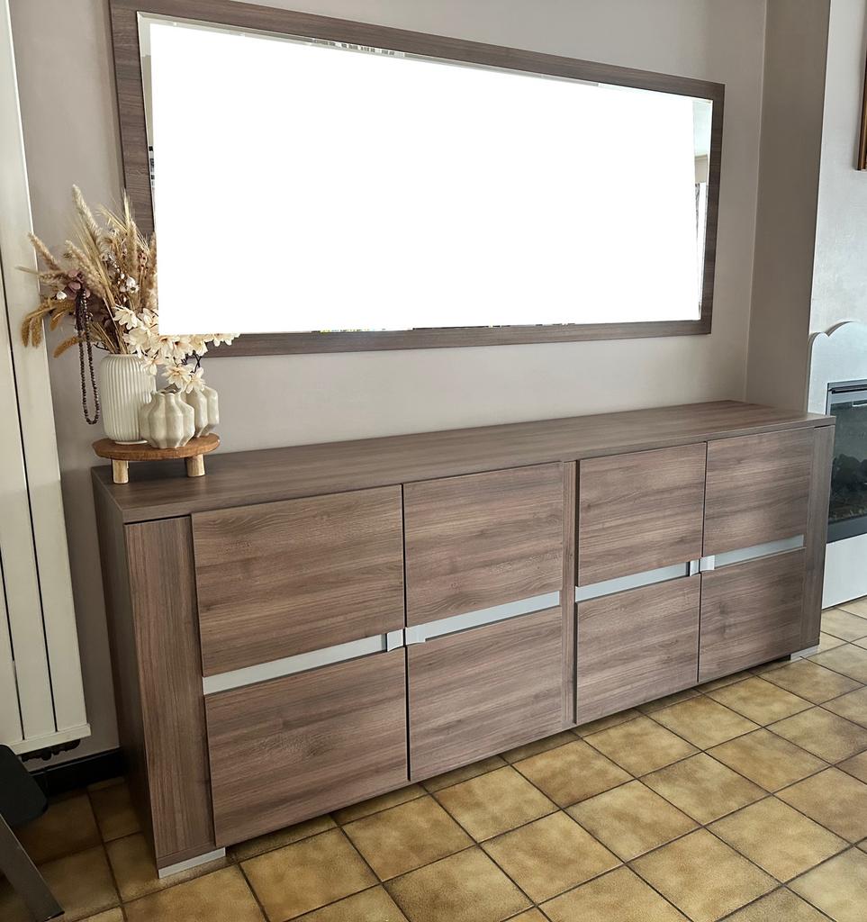 Meubelset: spiegel, 2x dressoir, 2x woonkamertafel, 6stoelen, Ophalen, Zo goed als nieuw