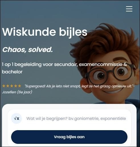 bijles wiskunde - online, Cours particulier, Leçon particulière