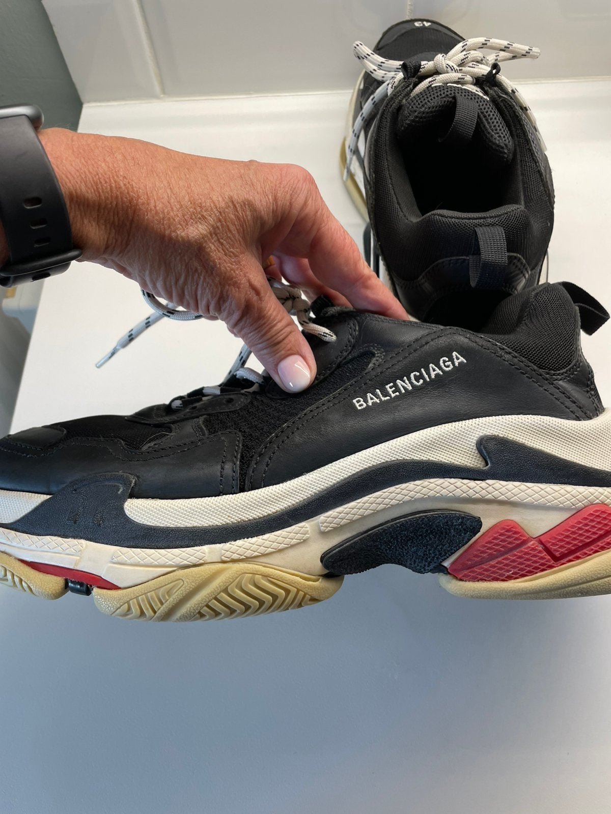 Espadrilles Balenciaga Triple S, Enlèvement ou Envoi, Porté, Baskets, Noir