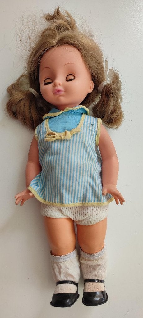 Vintage Mattel S.p.A. sprekende pop uit Italië, 1970, Antiek en Kunst, Ophalen of Verzenden