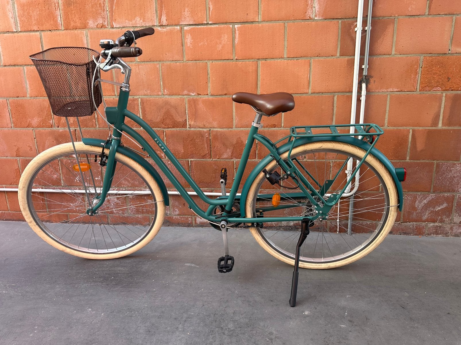 Elops Stadsfiets 520 Laag Frame Groen Maat L/XL, Fietsen en Brommers, Velgrem, (Extra) lage instap, Zo goed als nieuw, Ophalen
