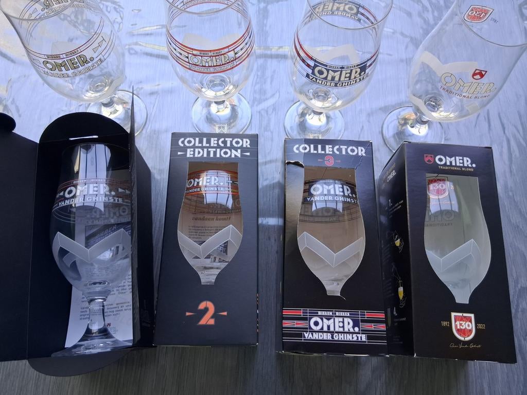 Ruilen Omer collector glazen., Verzamelen, Glas en Drinkglazen, Ophalen