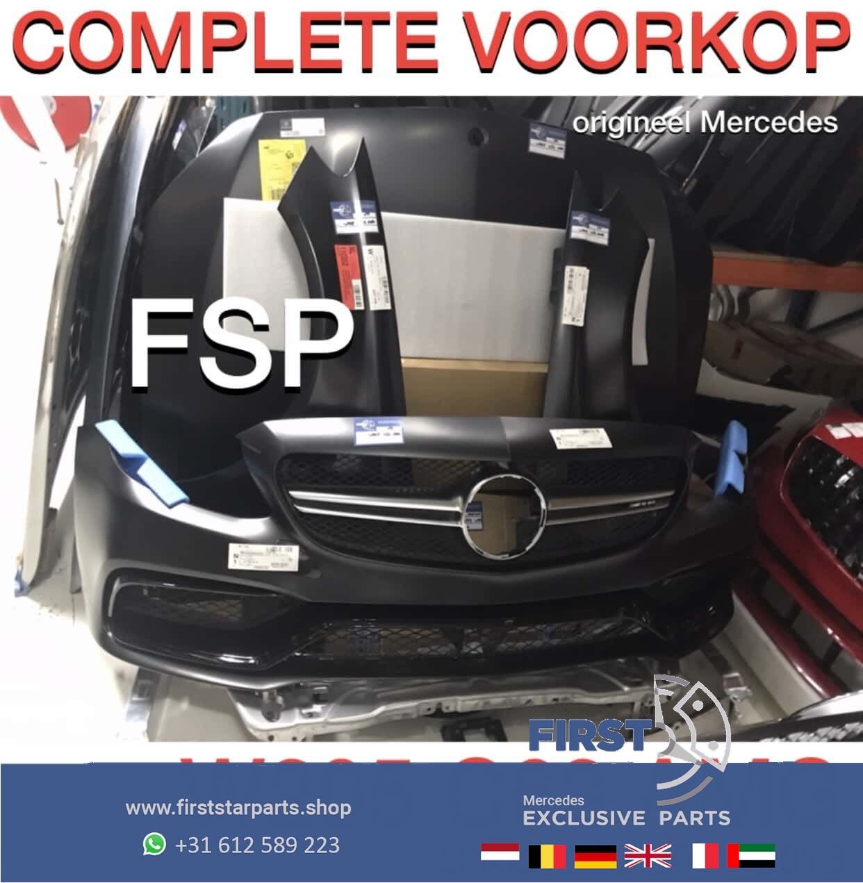 W205 S205 C63 AMG VOORKOP Mercedes C Klasse 2014-2018 ORIGIN, Gebruikt, -, Voor, Ophalen of Verzenden