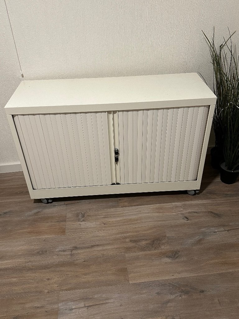 rolluikast op wieltjes wit, Maison & Meubles, Armoires | Armoires à porte coulissante & Armoires à archives, Enlèvement, Utilisé
