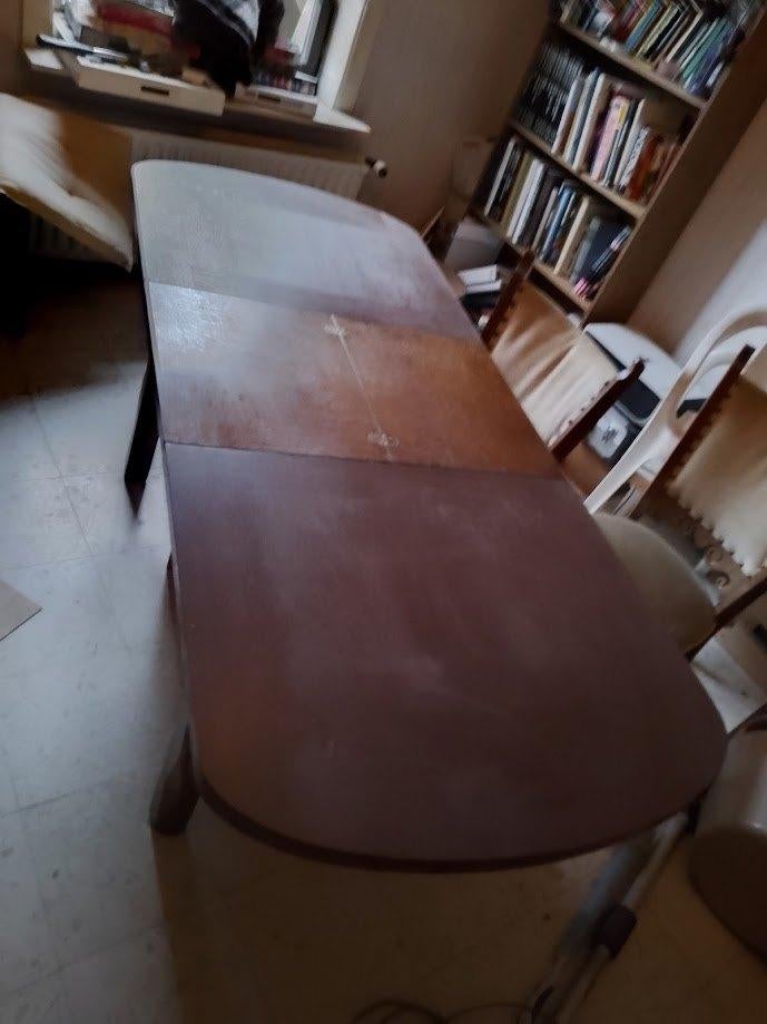 tafel 140 uitschuifbaar 190cm +4 stoelen samen 30e, Huis en Inrichting, Ophalen, Gebruikt, Eikenhout, 50 tot 100 cm