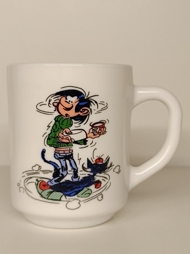 Gaston Lagaffe Guust Flater Arcopal 1984 Vintage mok, Ophalen of Verzenden