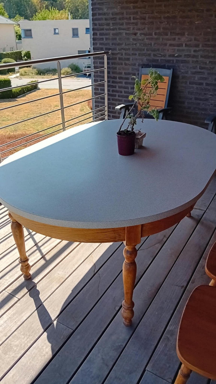 GRATUIT : belle table de jardin/terrasse, Jardin & Terrasse, Enlèvement, Utilisé, Ovale, Bois