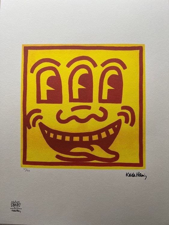 Keith Haring (After) - Three Eyed Smiling Face, Antiek en Kunst, Kunst | Litho's en Zeefdrukken, Ophalen of Verzenden