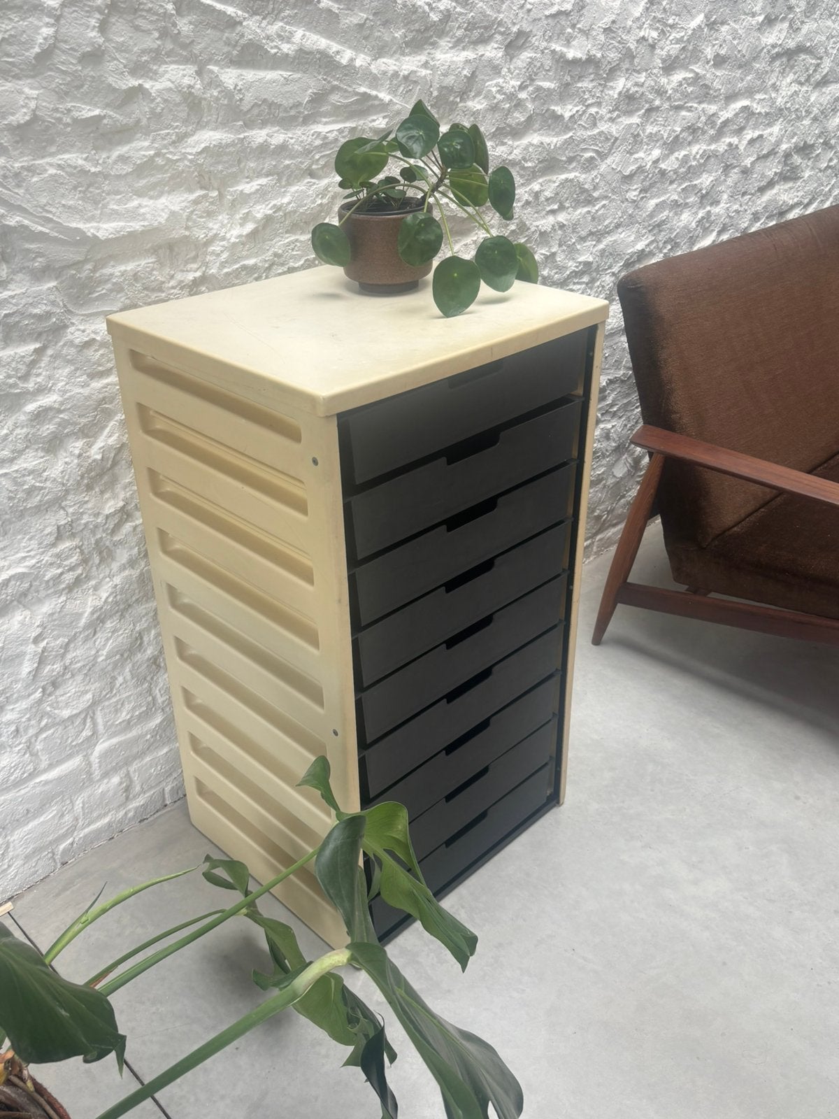 Vintage kastje laden jaren 70, Ophalen, Kunststof, Gebruikt, 5 laden of meer