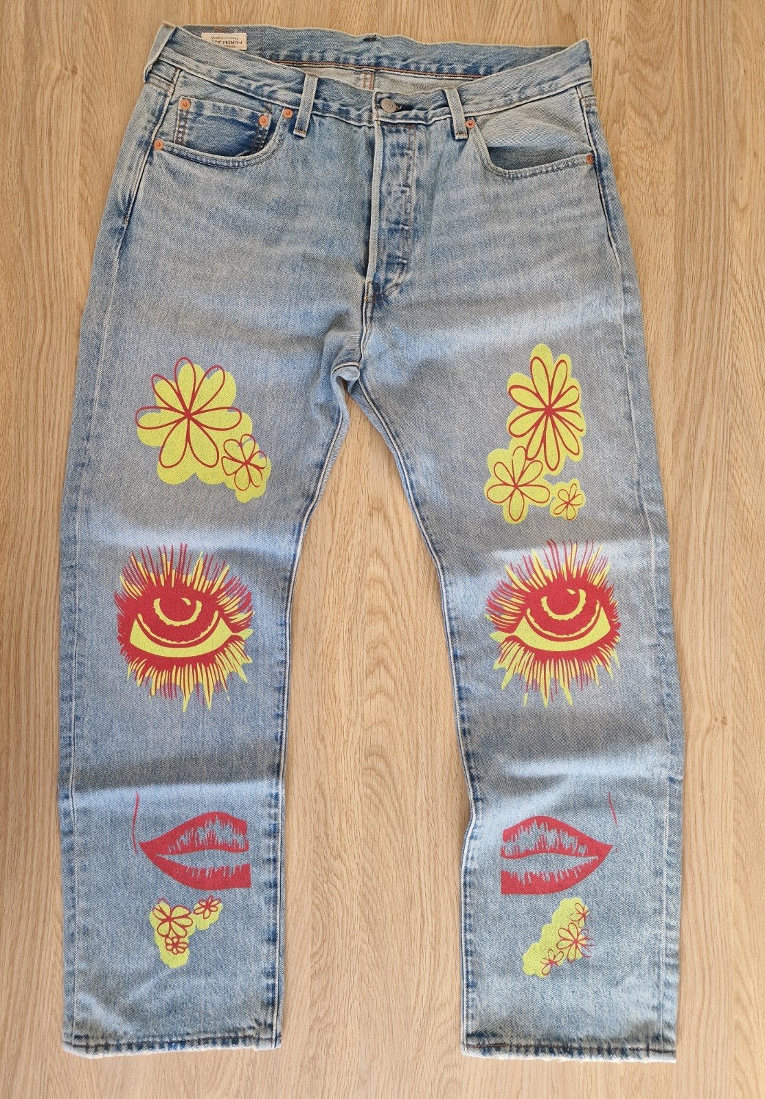 Jean Levi's 501 Premium Edition Limitée W34 L30 Imprimé, Enlèvement ou Envoi, Bleu