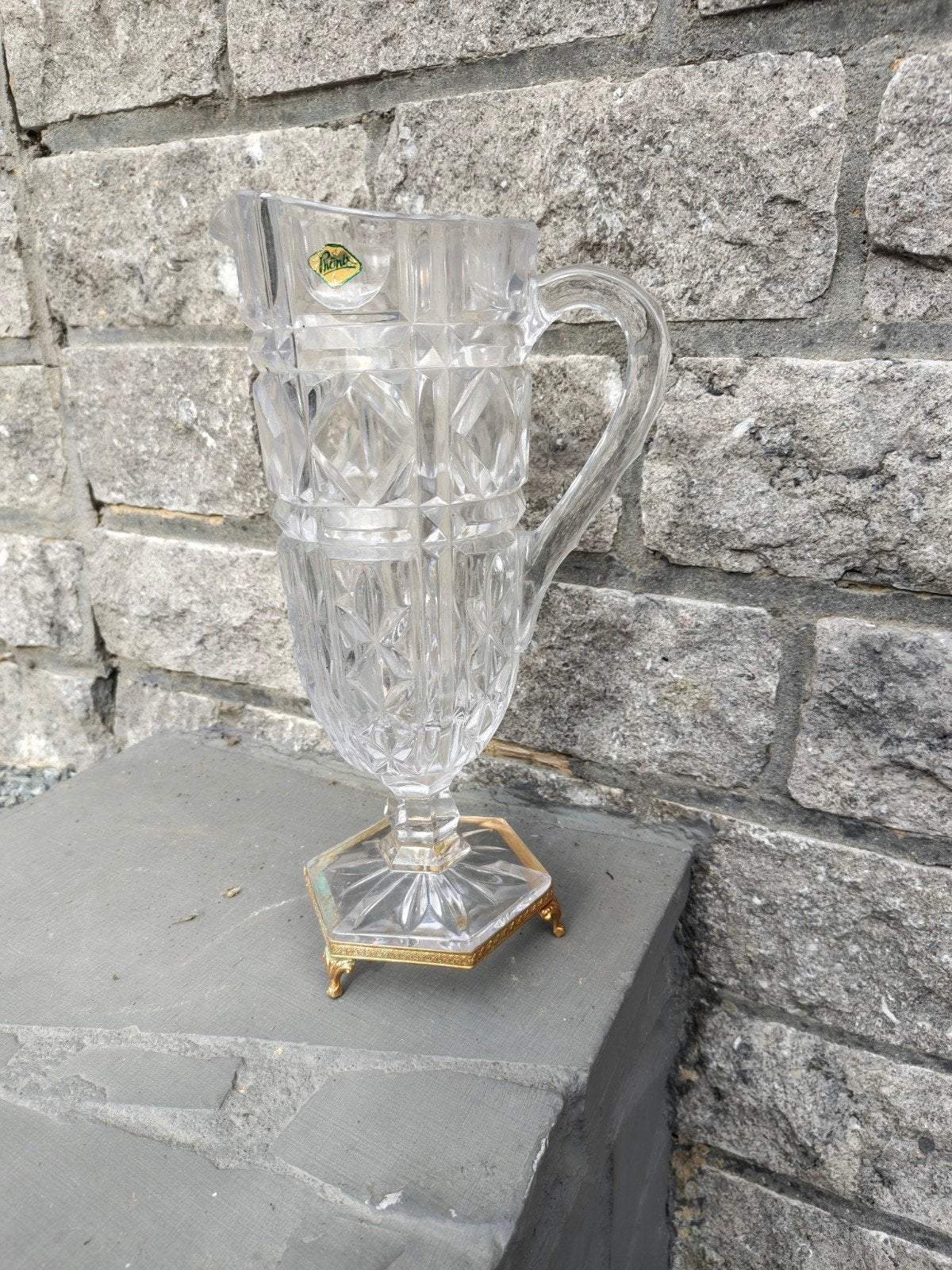 carafe à eau vintage en cristal de plomb, Antiquités & Art, Enlèvement ou Envoi