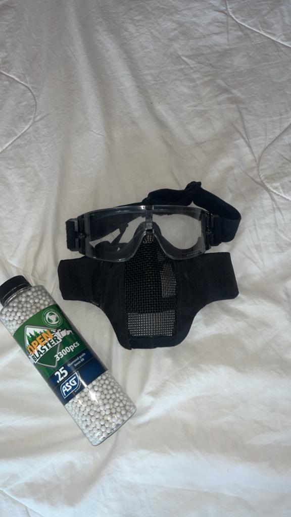 Airsoft Masker + Bril + BB’s, Ophalen, Zo goed als nieuw