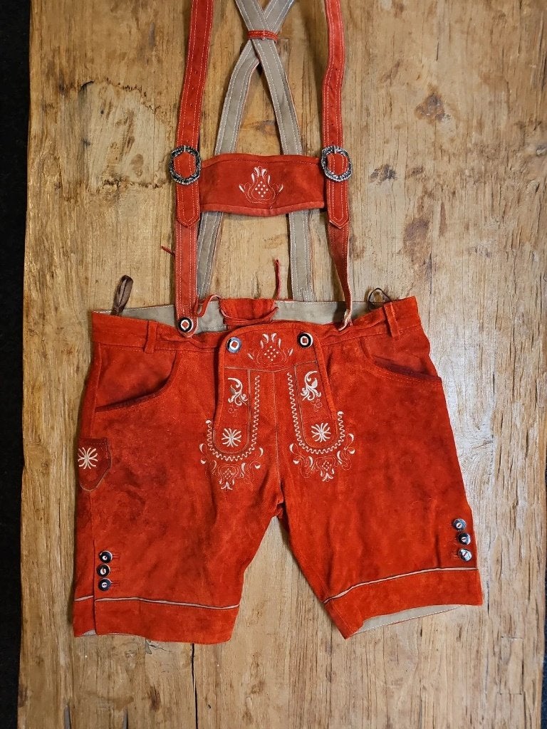 Lederhosen Dames Rood, Rouge, Taille 46/48 (XL) ou plus grande, Enlèvement ou Envoi, Comme neuf