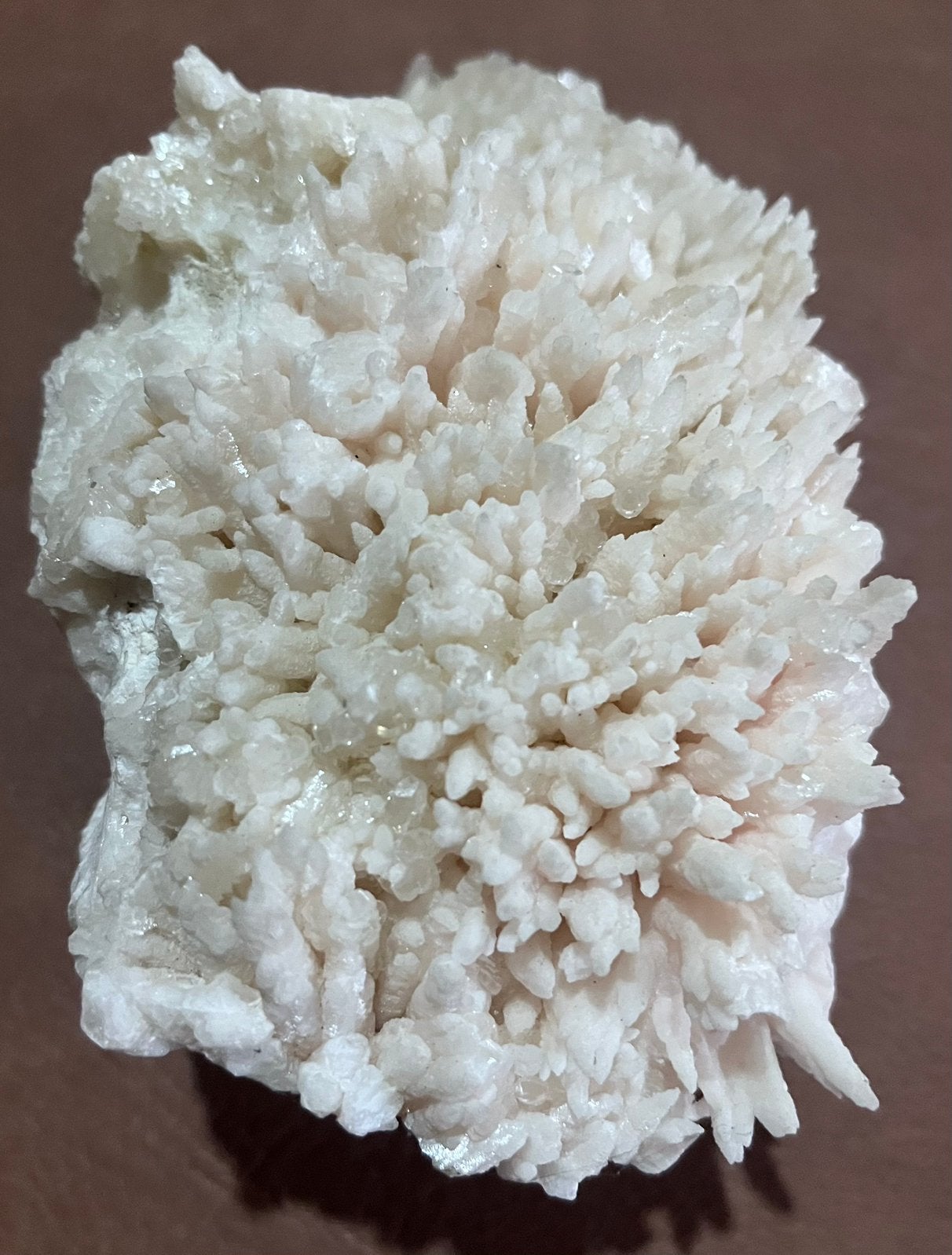 Witte Aragoniet kluster met mooie kristalstructuur - 1,228kg, Enlèvement ou Envoi, Minéral