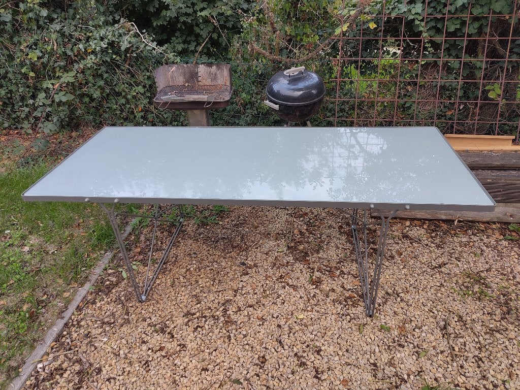 Table Ikea en verre vintage, Maison & Meubles, Verre, Enlèvement, Utilisé, 50 à 100 cm