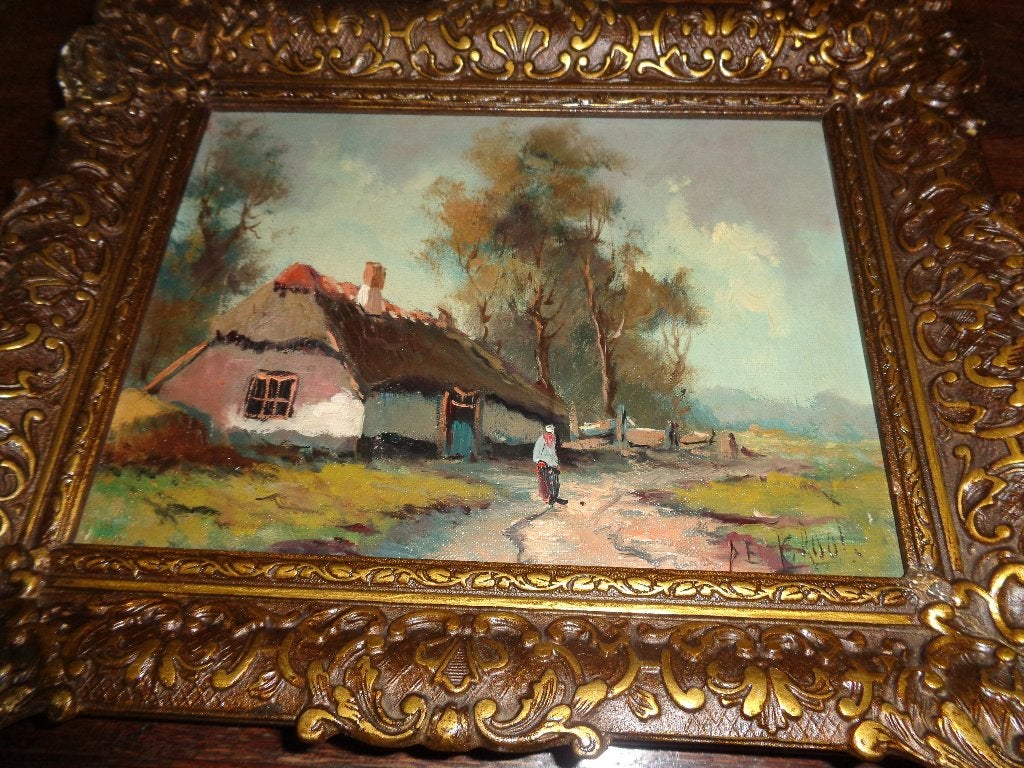 *Josef de Groot (Amsterdam 1840) - Inscrit au BENEZIT..., Antiquités & Art, Art | Peinture | Classique, Enlèvement ou Envoi, Cadre spécial