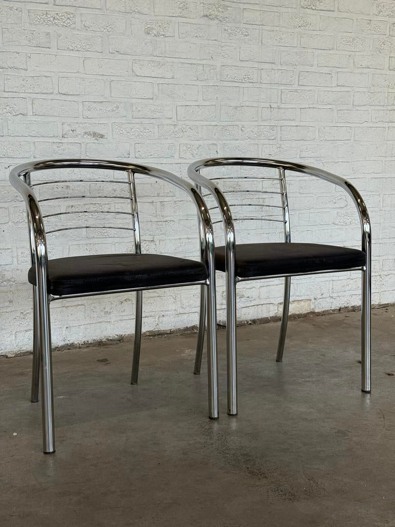 Paire de chaises à accoudoirs | Tubulaire chromé, Antiquités & Art, Antiquités | Meubles | Chaises & Canapés, Enlèvement