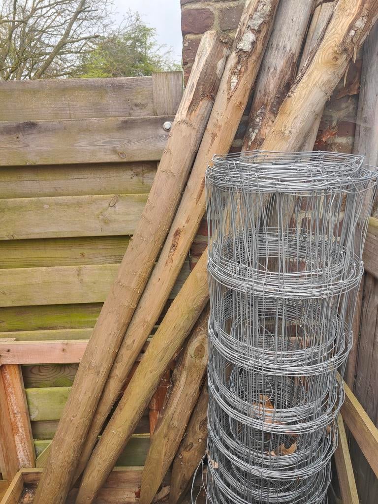 Tuin/weide-afsluiting (palen en schapengaas), Ophalen