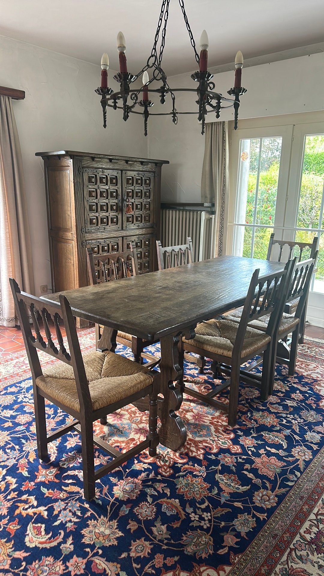 Vintage Spaanse brutalistische eetkamer, Antiek en Kunst, Ophalen