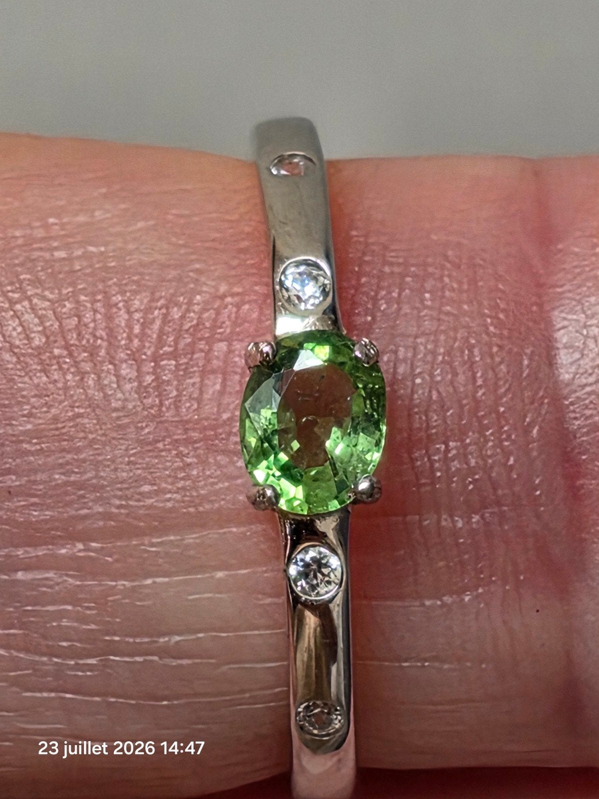Bague en argent massif avec tourmaline chrome de Tanzanie, Bijoux, Sacs & Beauté, Bagues, Neuf, Argent, Vert, Enlèvement