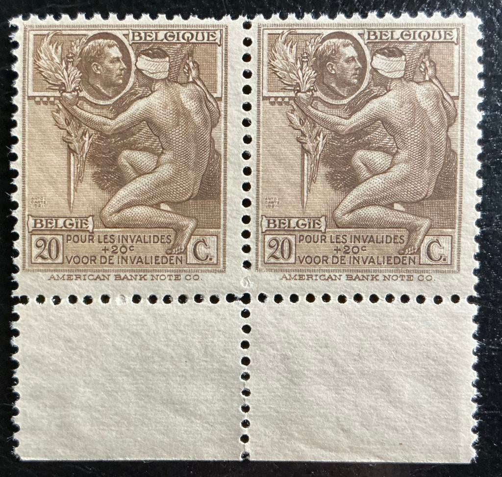 LOTVERKOOP 461. OBP: 189. MNH. Paar met bladboord., Orginele gom, Ophalen of Verzenden, Postfris, Postfris