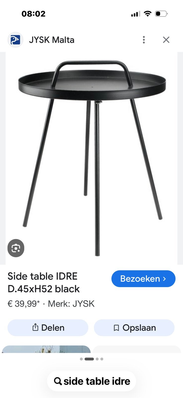 Bijzettafel, Ophalen, Nieuw