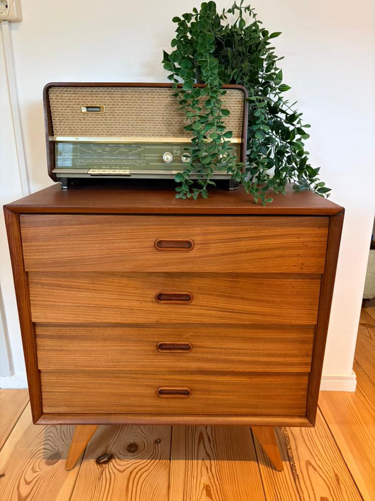 Ladekast | Vintage | Mid century, Huis en Inrichting, Ophalen, Gebruikt, Teakhout, 50 tot 100 cm