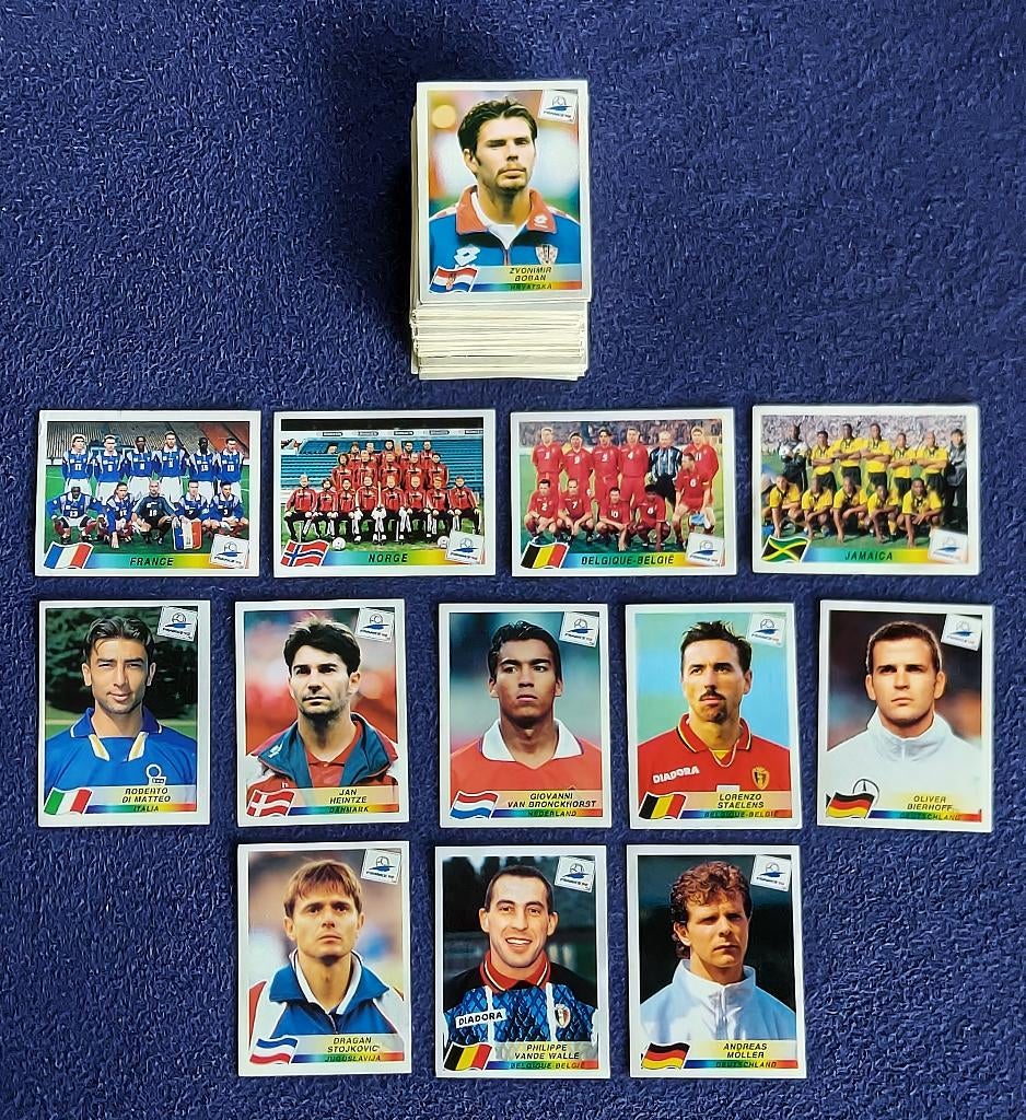 87 versch. Panini stickers voetbal ' WK France 1998 ' -nieuw, Enlèvement ou Envoi, Neuf, Plusieurs autocollants