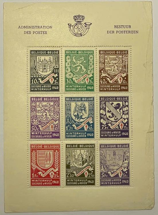 Winterhulp 1940 Steden uitgifte - Belgie Postzegel blok -, Verzamelen, Ophalen of Verzenden
