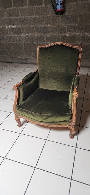 Oude Bergère-fauteuil in Louis XV-stijl - Eind 19e eeuw, Ophalen