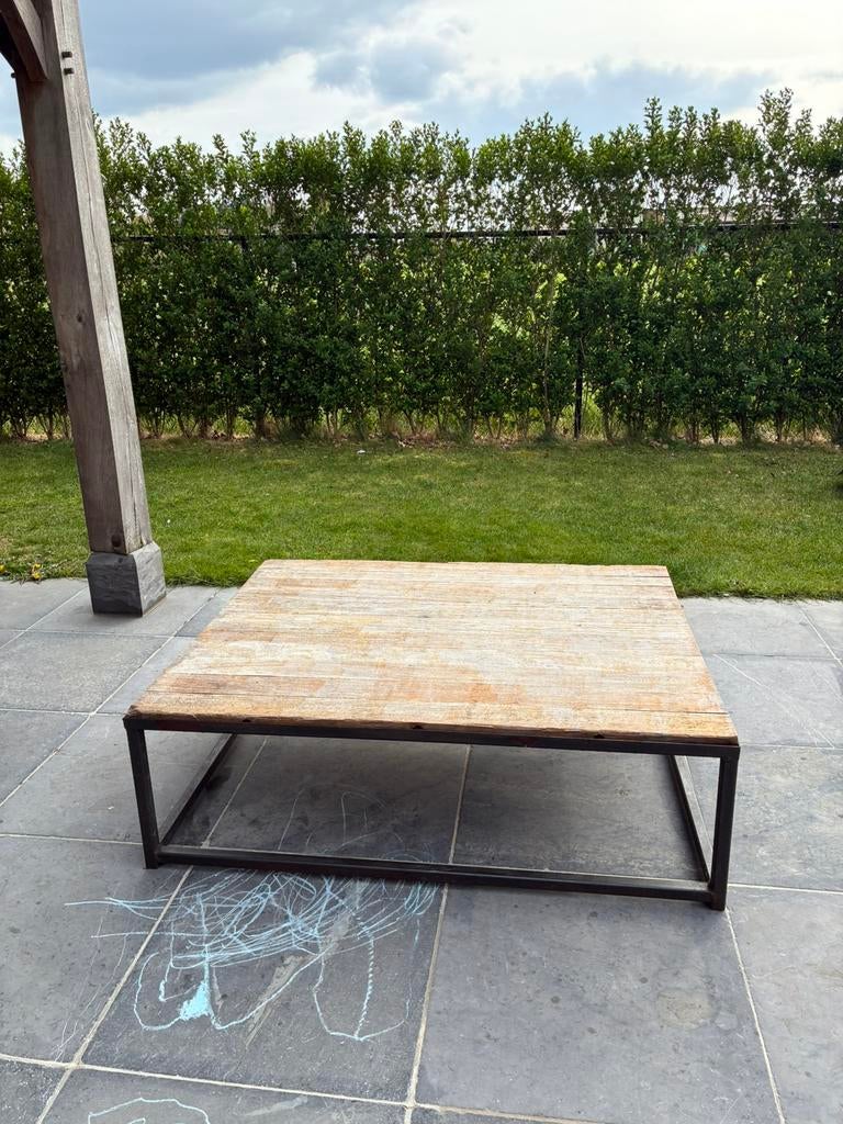 Salontafel in stijgerhout., Huis en Inrichting, Tafels | Salontafels, Ophalen, Gebruikt, Minder dan 50 cm, Rechthoekig