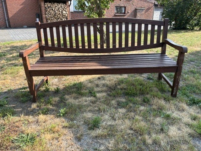 tuinbank teak 180cm, Jardin & Terrasse, Bancs de jardin, Enlèvement, Utilisé, Bois de teck