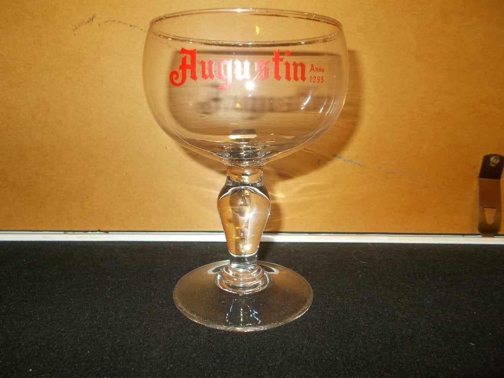AUGUSTIN - oud kelkglas - Brouwerij BIOS-Ertvelde, Verzamelen, Ophalen, Gebruikt, Glas of Glazen, Overige merken
