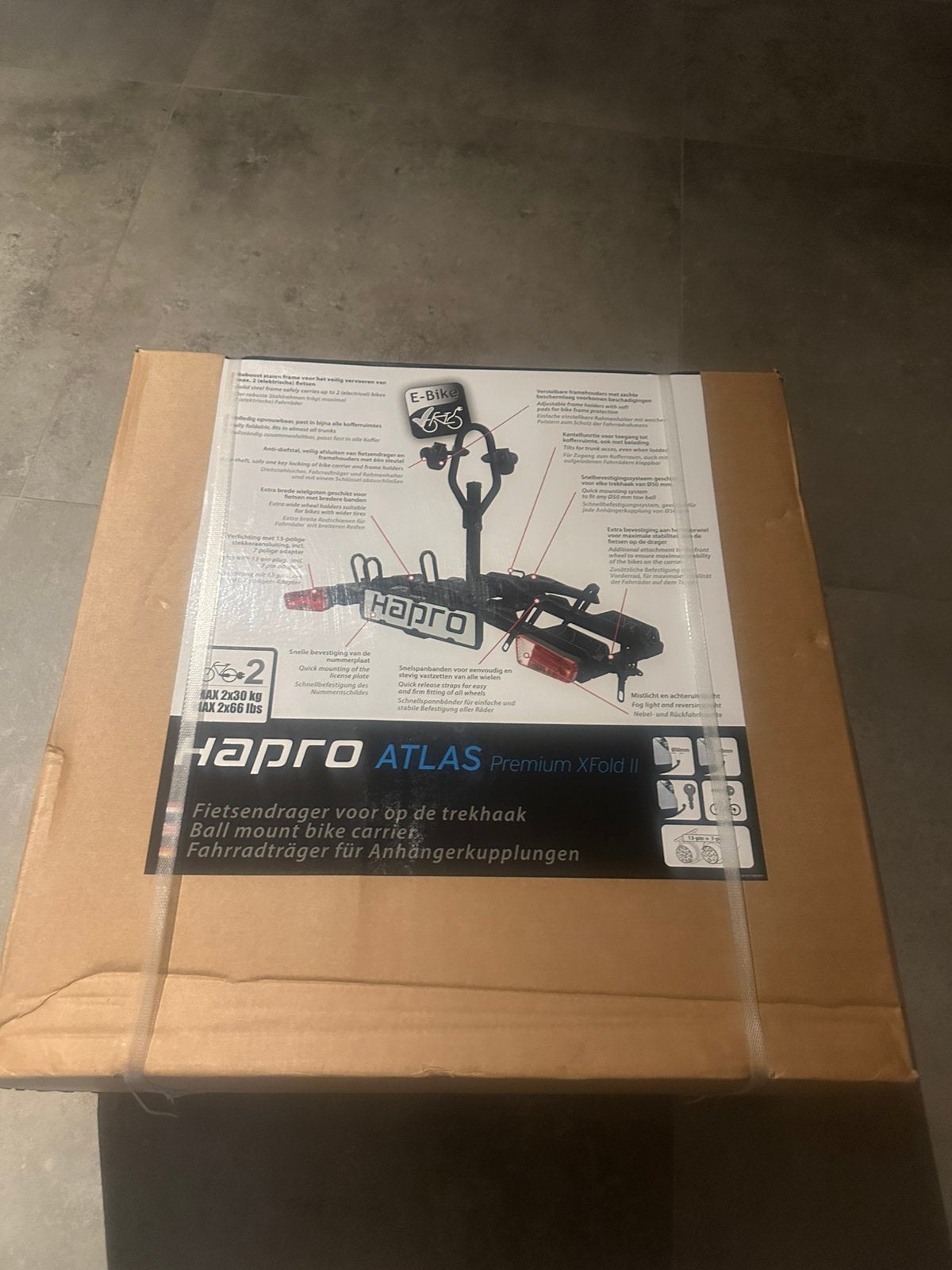 Nieuw in doos Hapro atlas premium x fold fietsendrager, Auto diversen, Fietsendragers, Elektrische fiets, Nieuw, Ophalen of Verzenden