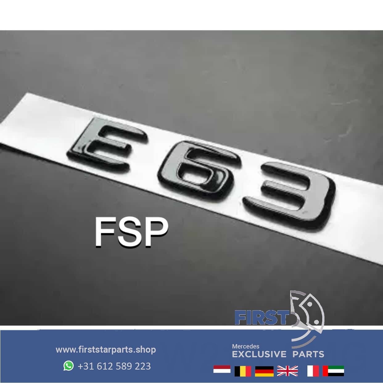 W207 W212 W238 W213 E63 LOGO EMBLEEM Mercedes E Klasse 63 AM, Gebruikt, -, Ophalen of Verzenden, Achter