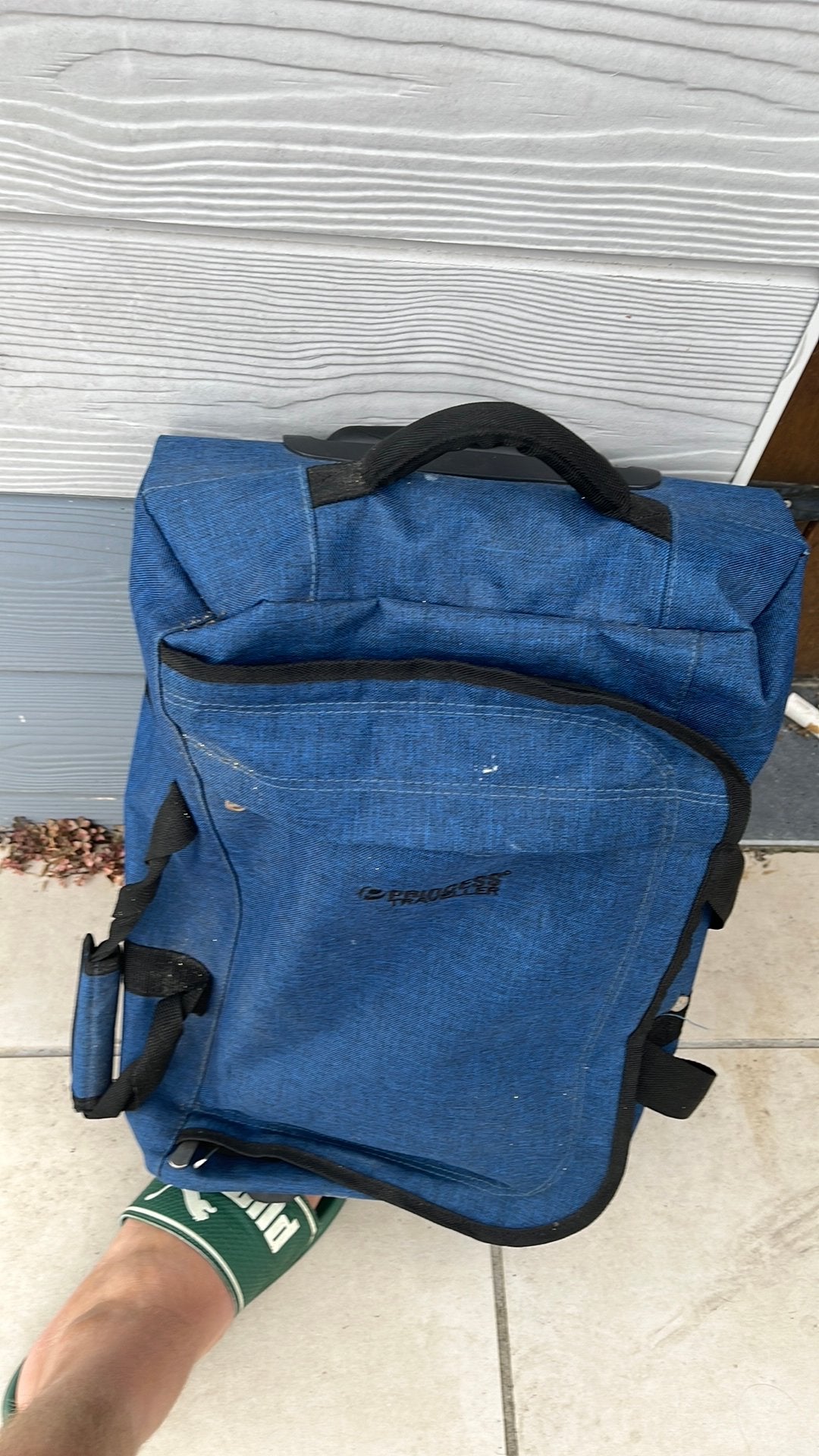 Reistas/trolley verrijdbaar Princess Traveller, Ophalen, Uitschuifbare handgreep, Gebruikt, Blauw