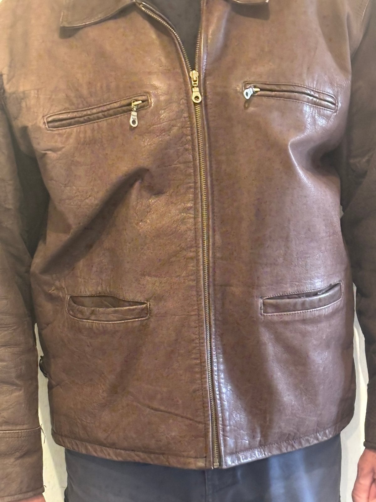 Lederen vest maat xxxl (58), Kleding | Heren, Ophalen, Gedragen, Maat 56/58 (XL), Bruin