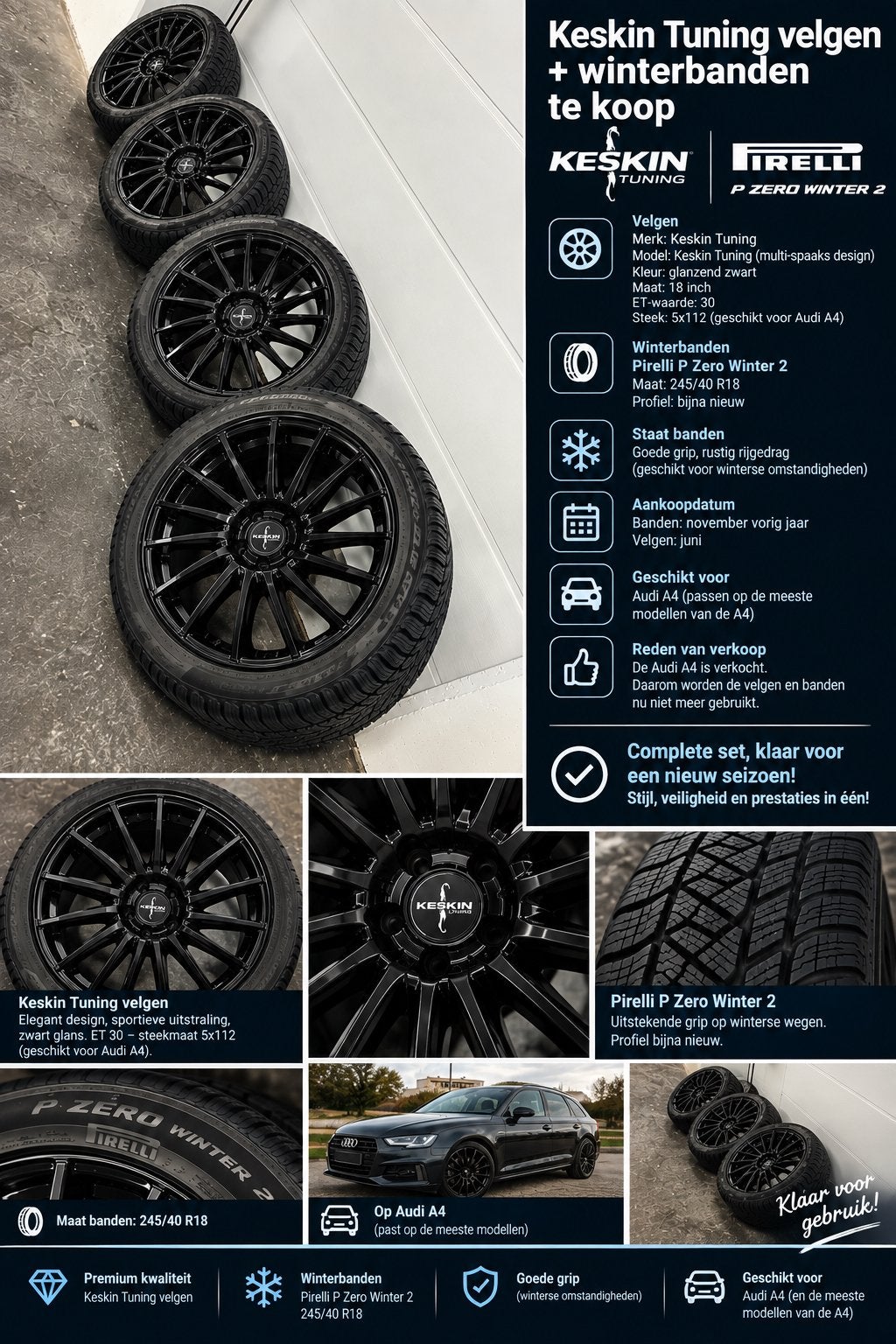 Velgen en winterbanden, Auto-onderdelen, Ophalen, 18 inch, Banden en Velgen, Winterbanden