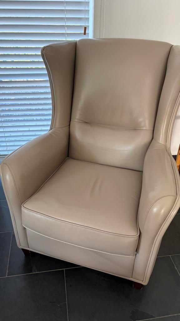 Leder Fauteuil, Huis en Inrichting, Ophalen, Zo goed als nieuw