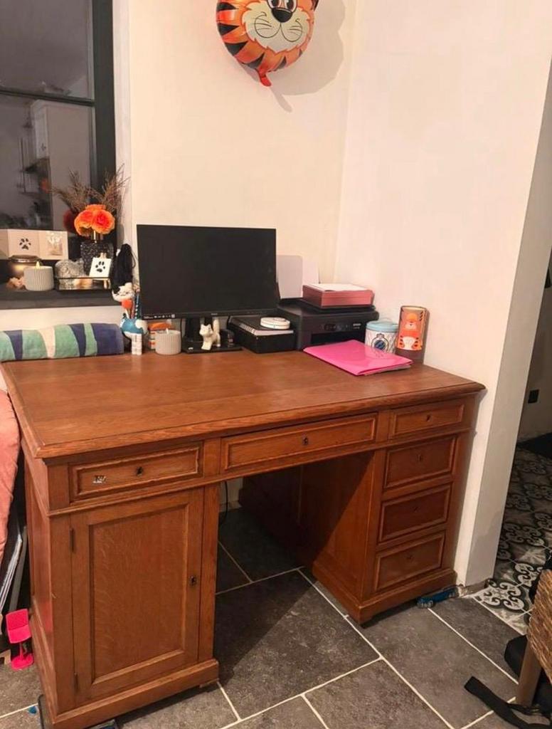 Double face eiken notarisbureau, Huis en Inrichting, Bureaus, Ophalen