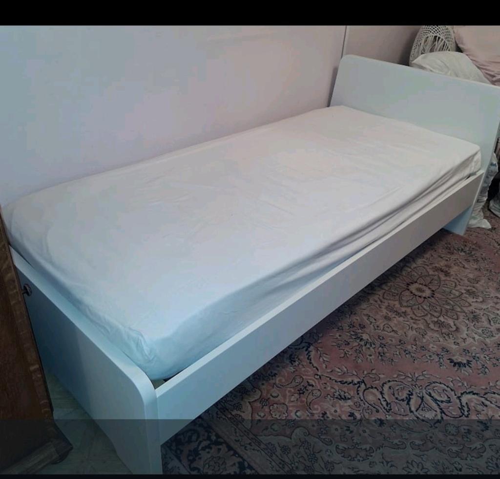 Wit eenpersoonsbed, Eenpersoons, 210 cm, Bedbodem
