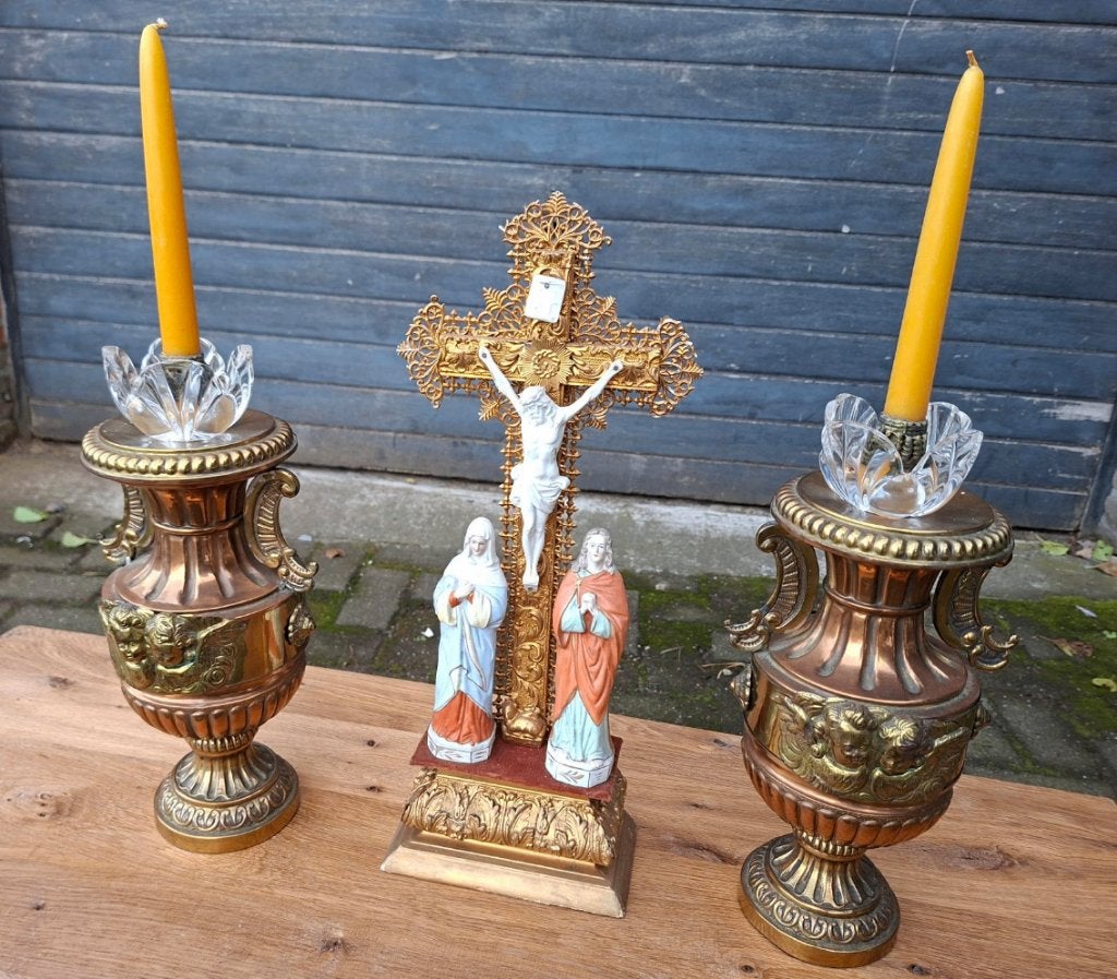 CALVAIRE ET CHANDELIERS (Cuivre), Enlèvement ou Envoi