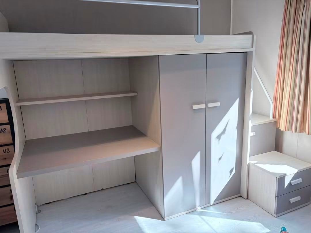 lit mezzanine + bureau + armoire, Enlèvement, Comme neuf, Lit mezzanine