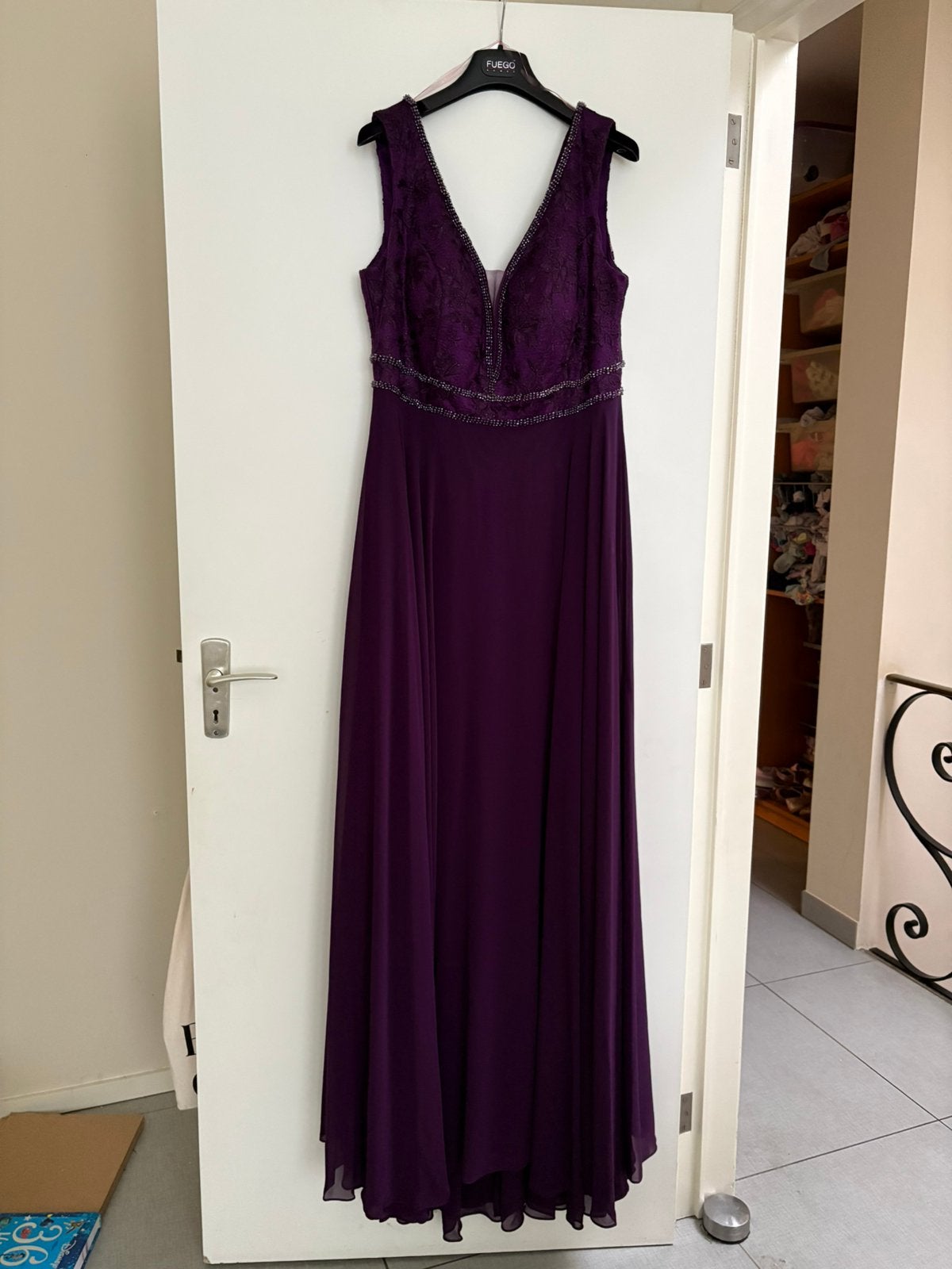 Robe de soirée longue Vizon – Taille 48, Kleding | Dames, Gelegenheidskleding, Galajurk, Paars, Maat 46/48 (XL) of groter, Ophalen of Verzenden