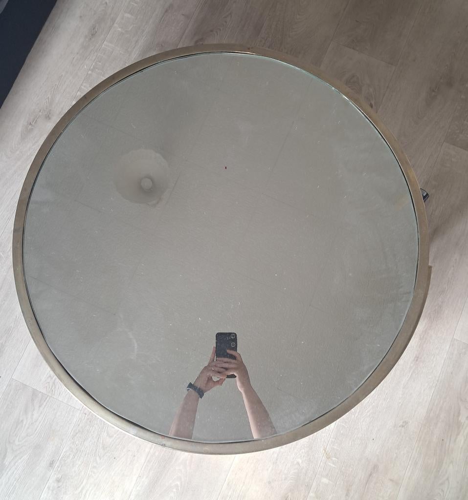 salontafel rond met gebruikssporen, Huis en Inrichting, Ophalen, Rond, 50 tot 100 cm, Zo goed als nieuw